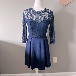 FRANCESCA’S navy blue lace mini dress size M